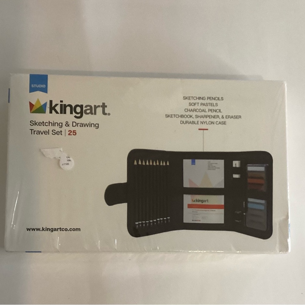 New Sealed Studio King art 25piece Travel Sketching & Drawing Set Case